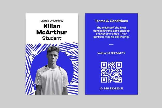 plantilla de diseño de la tarjeta de identificación del estudiante