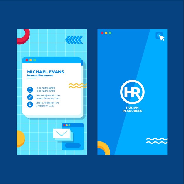 Plantilla de diseño de tarjeta de visita de recursos humanos