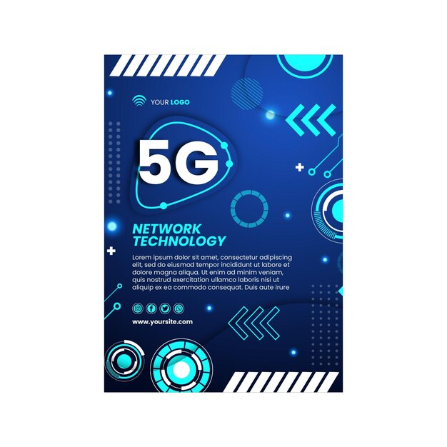 Plantilla de diseño vertical de volante 5g