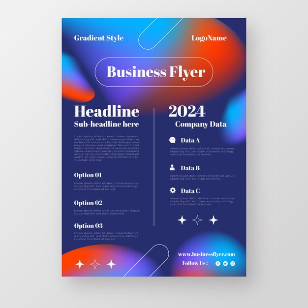 Plantilla de diseño de volante comercial degradado