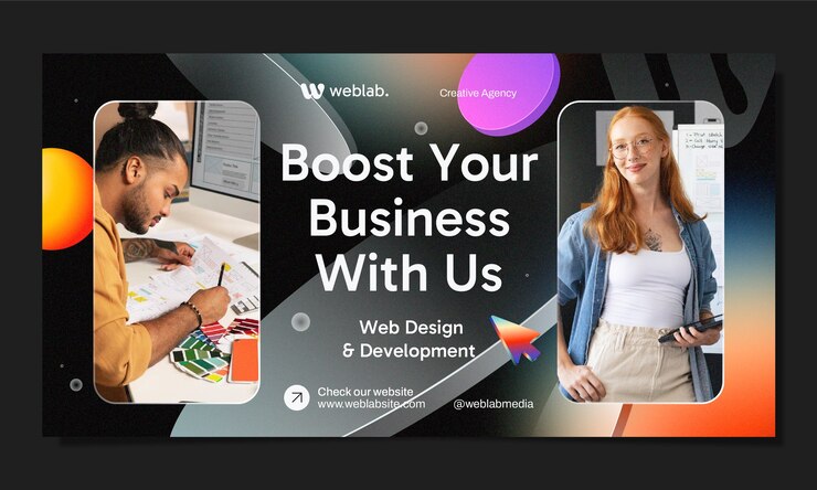 Vector gratuito plantilla de diseño web de facebook con gradiente