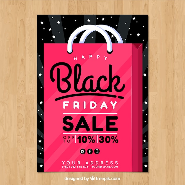 Plantilla divertida de póster de black friday