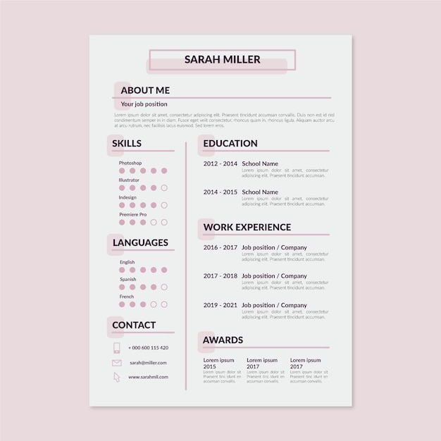 Plantilla de documento de aplicación estilo minimalista