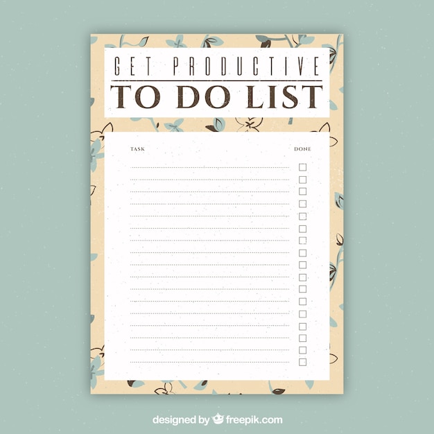 Plantilla de documento para escribir cosas que hacer