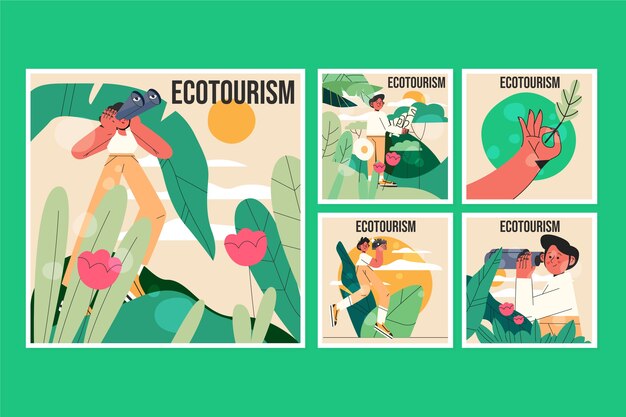 Plantilla de ecoturismo dibujada a mano
