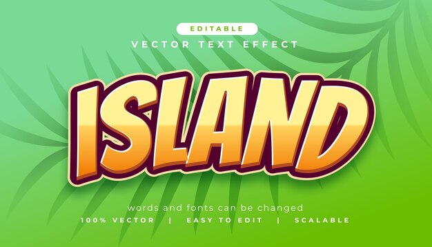 plantilla editable de efecto de texto de la isla