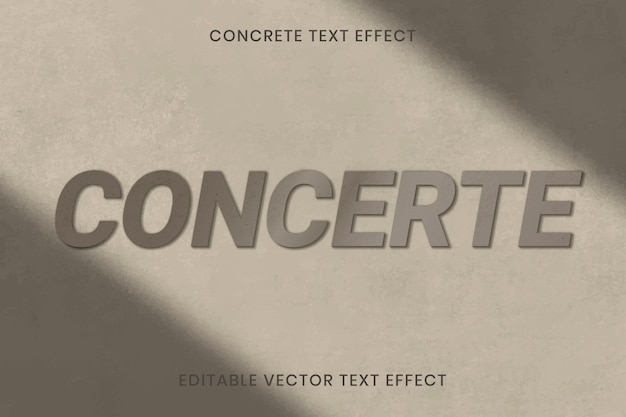 Plantilla editable de vector de efecto de texto de textura de hormigón