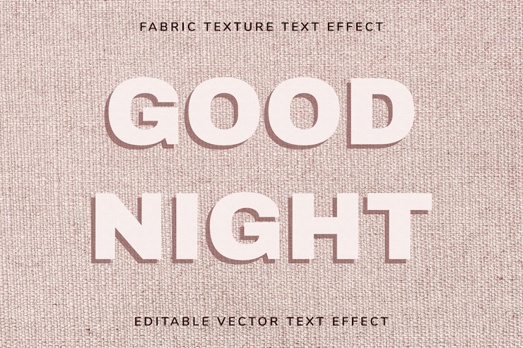 Vector gratuito plantilla de efecto de texto editable textura de tela rosa