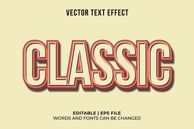 plantilla de efecto de texto de estilo clásico
