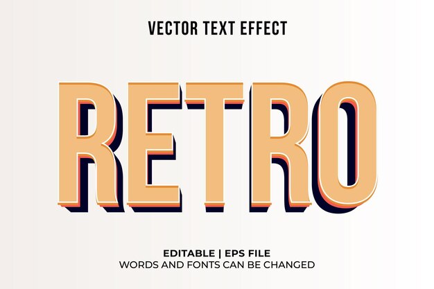plantilla de efecto de texto de estilo retro editable