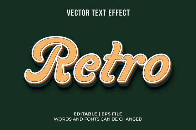 plantilla de efecto de texto de estilo retro editable