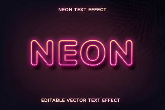 Vector gratuito plantilla de efecto de texto de neón editable