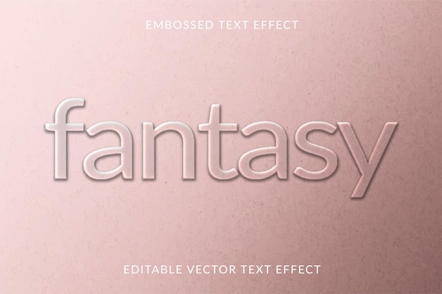 Plantilla de efecto de texto vectorial editable en relieve fondo texturizado de papel rosa
