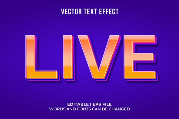plantilla de efecto de texto en vivo editable