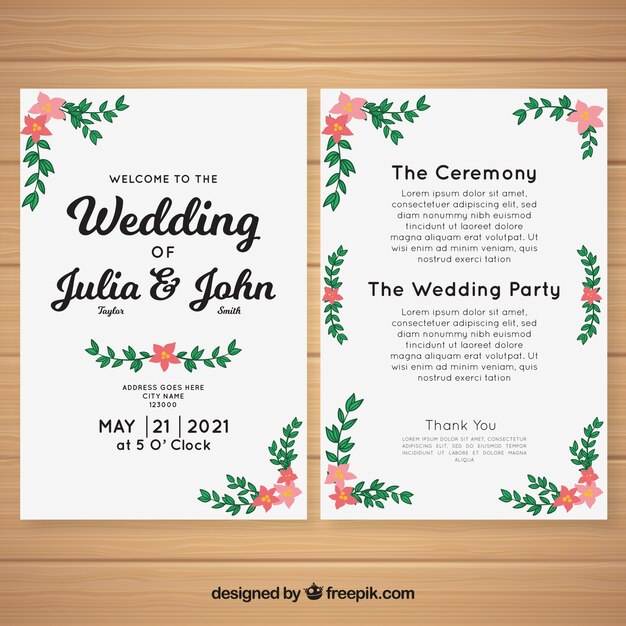 Plantilla elegante de boda