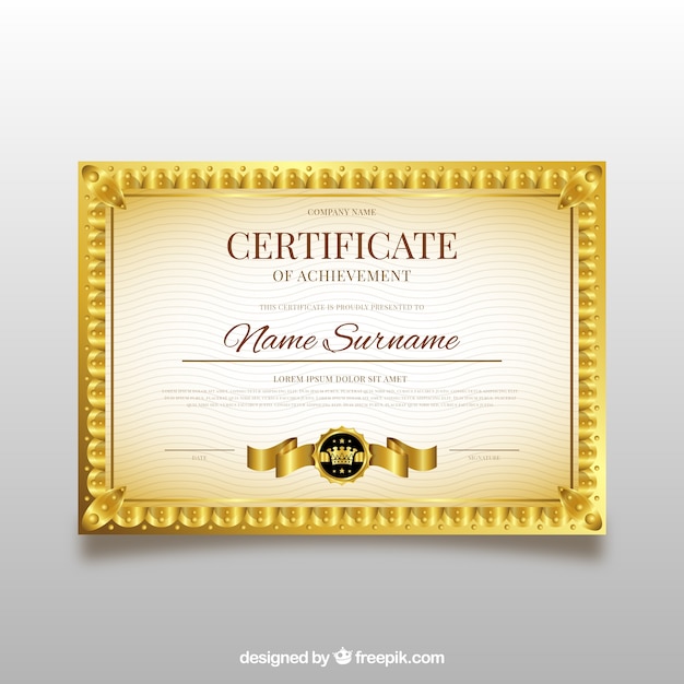 Vector gratuito plantilla elegante de certificado