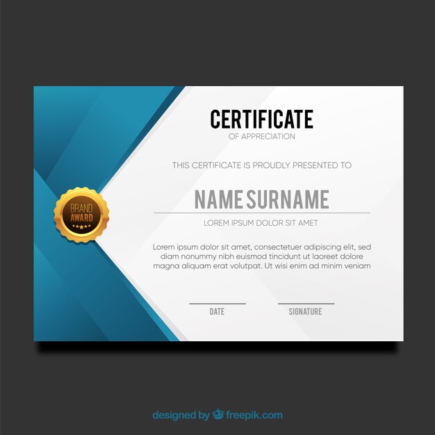 Plantilla elegante de certificado
