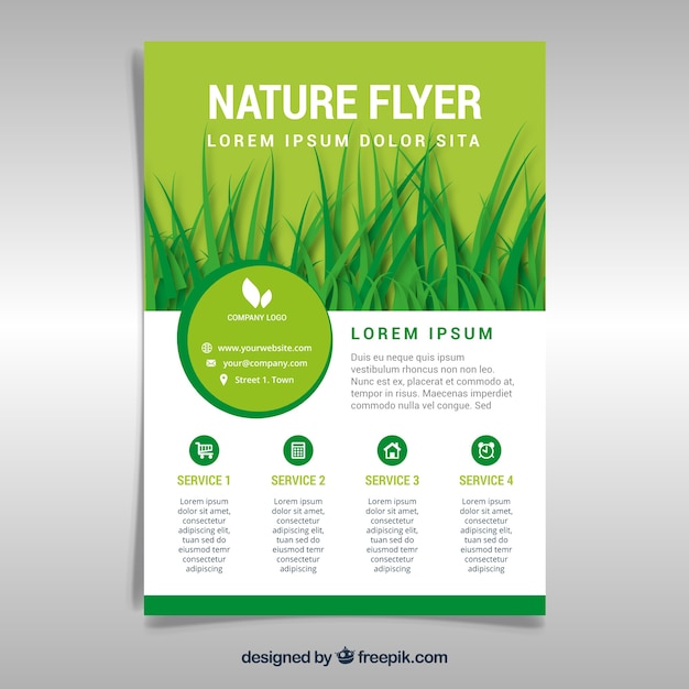 Vector gratuito plantilla elegante de flyer de naturaleza