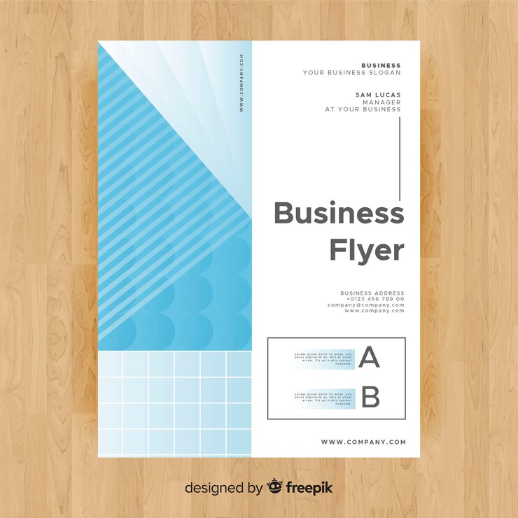 Vector gratuito plantilla elegante de folleto de negocios con diseño abstracto