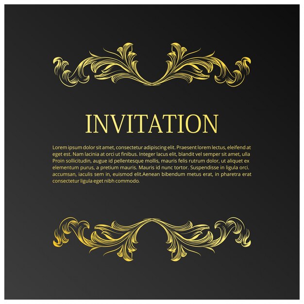 Plantilla elegante de invitación de boda con espacio para texto