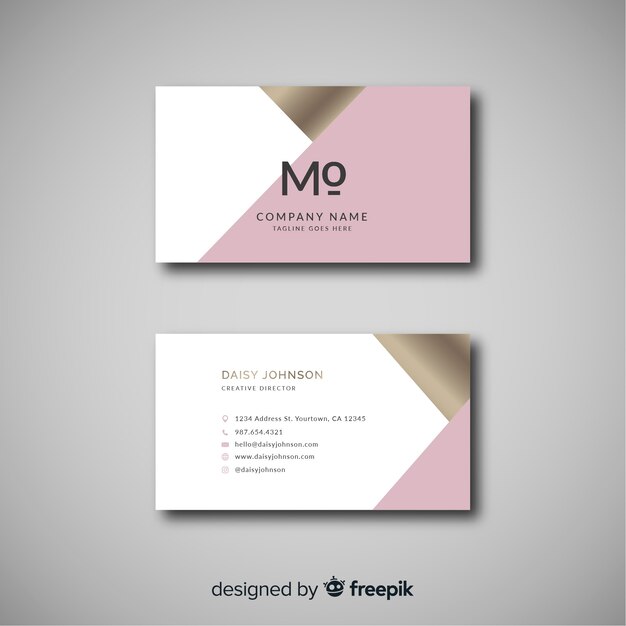 Plantilla elegante de tarjeta de visita con diseño abstracto
