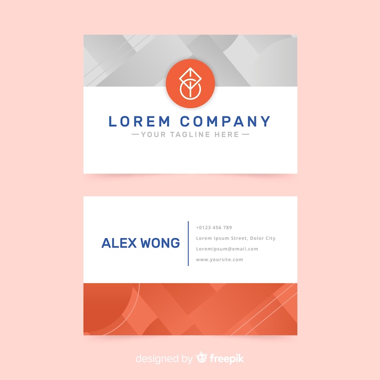 Vector gratuito plantilla elegante de tarjeta de visita con diseño abstracto