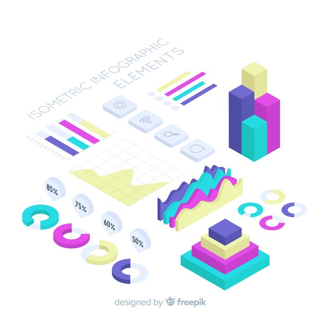 Plantilla de elemento de infografía isomética