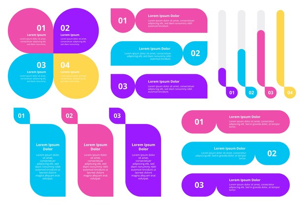Plantilla de elementos de infografía plana