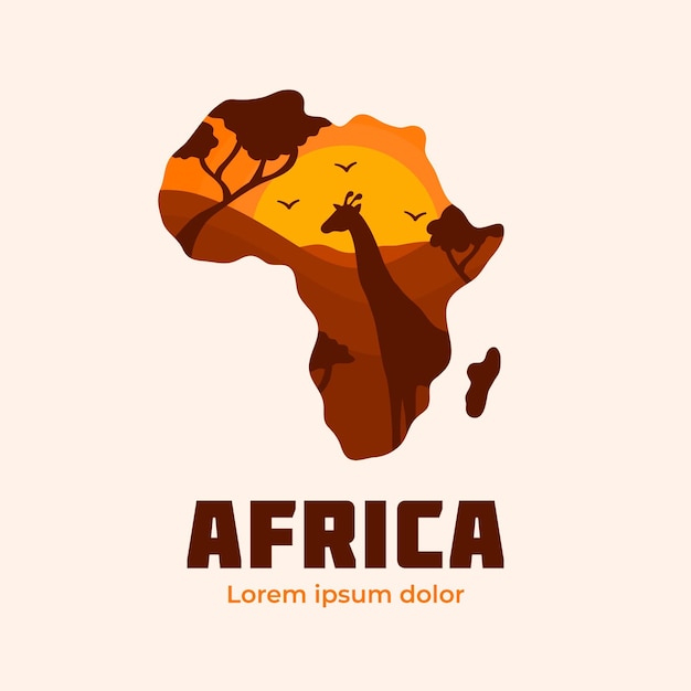 Vector gratuito plantilla de empresa de logotipo de mapa de áfrica