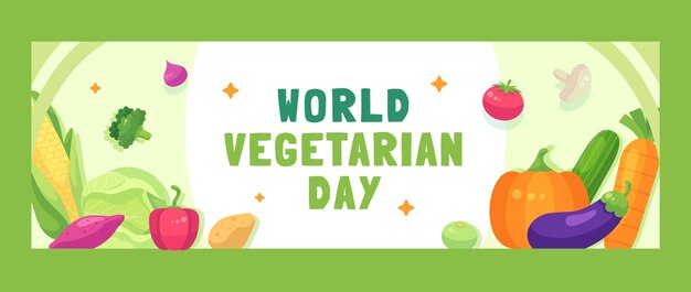 Plantilla de encabezado de twitter para la celebración del día mundial vegano