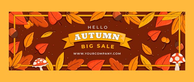 plantilla de encabezado de Twitter para la celebración de la temporada de otoño