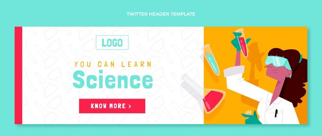 Plantilla de encabezado de twitter de ciencia dibujada a mano
