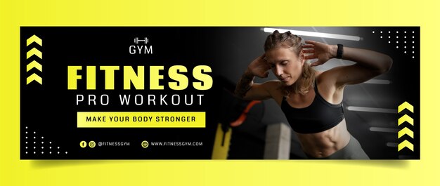 Plantilla de encabezado de twitter de entrenamiento de gimnasio
