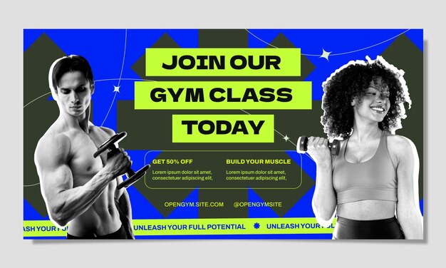 plantilla de entrenamiento de gimnasio en Facebook