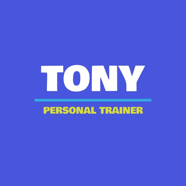 La plantilla de entrenamiento personal de Tony