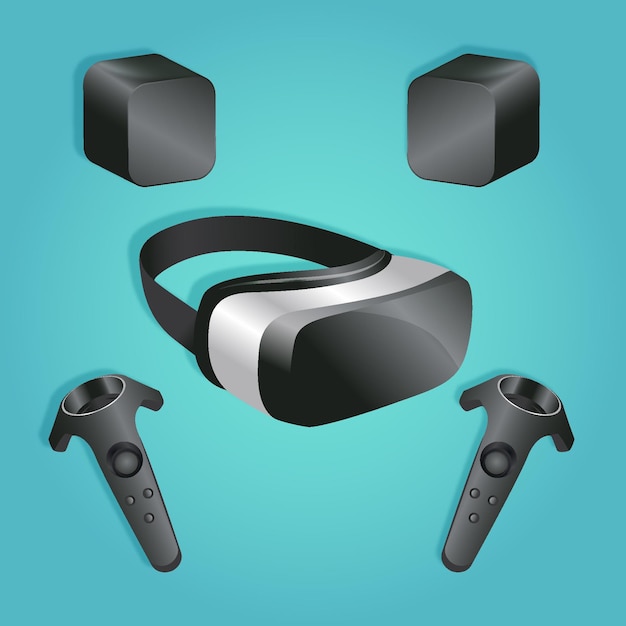 Vector gratuito plantilla de equipo de realidad virtual