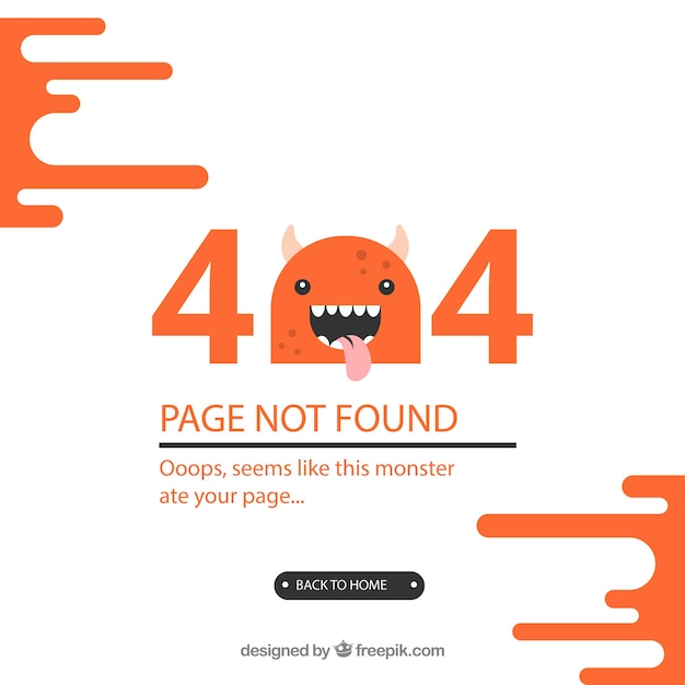 Plantilla de error 404 en estilo plano