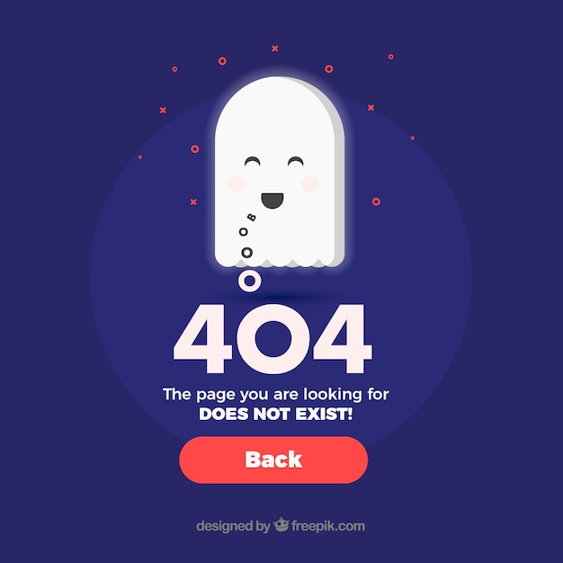 Plantilla de error 404 en estilo plano