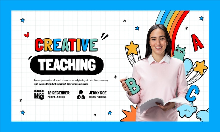 Vector gratuito plantilla de escuela internacional dibujada a mano