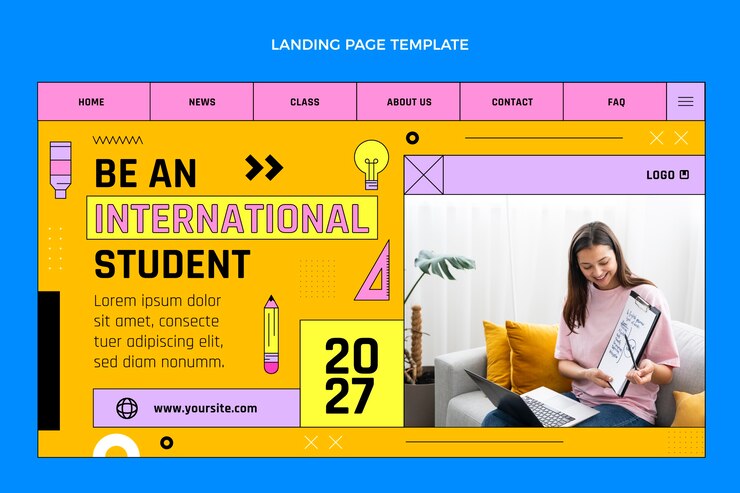 Vector gratuito plantilla de escuela internacional mínima de diseño plano