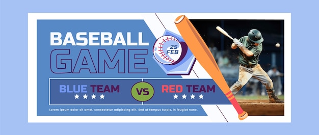 plantilla de estandarte de béisbol dibujado a mano