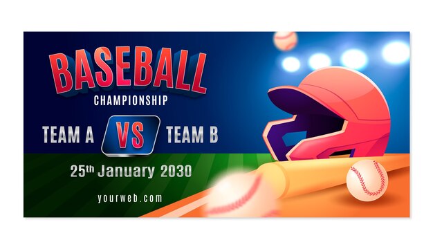 plantilla de estandarte de béisbol con gradiente