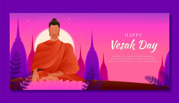 plantilla de estandarte horizontal de vesak con gradiente