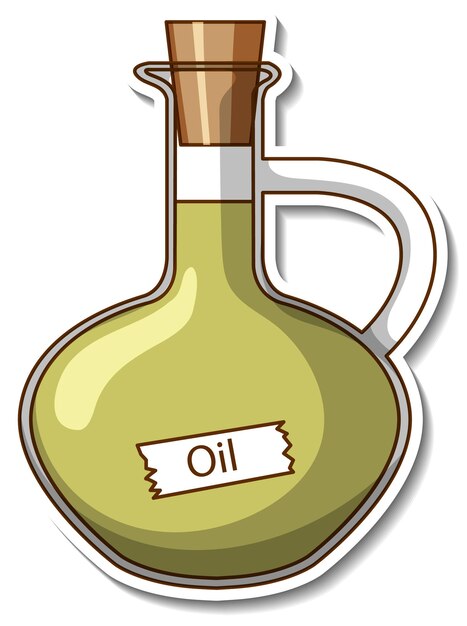 Una plantilla de etiqueta con aceite en botella de vasos aislado