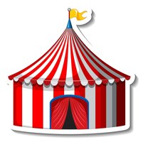 Vector gratuito plantilla de etiqueta con carpa de circo aislada