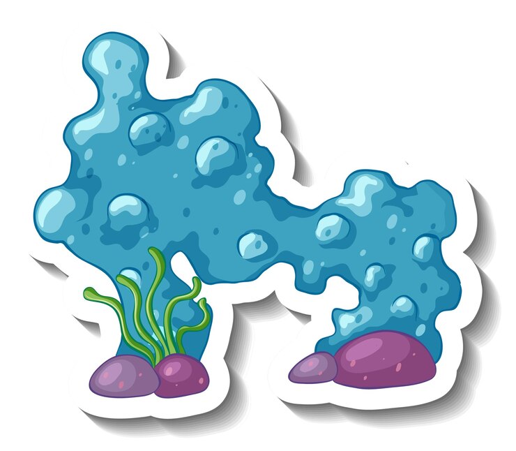 Vector gratuito una plantilla de etiqueta con el elemento del mar de coral aislado