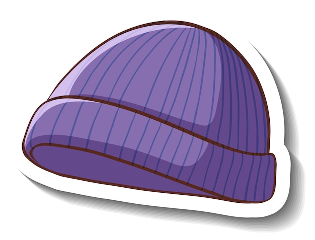 Una plantilla de etiqueta con un gorro púrpura aislado