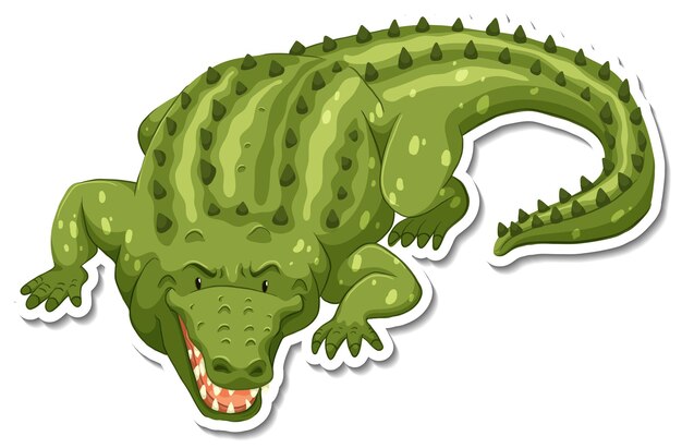 Una plantilla de etiqueta de personaje de dibujos animados de cocodrilo