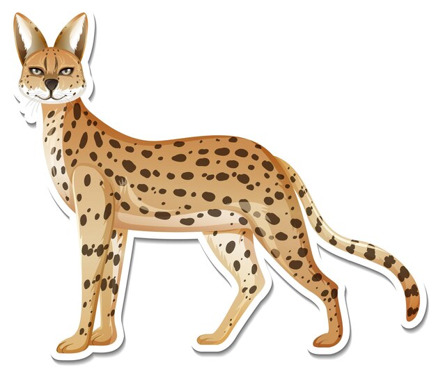Una plantilla de etiqueta de personaje de dibujos animados de leopardo