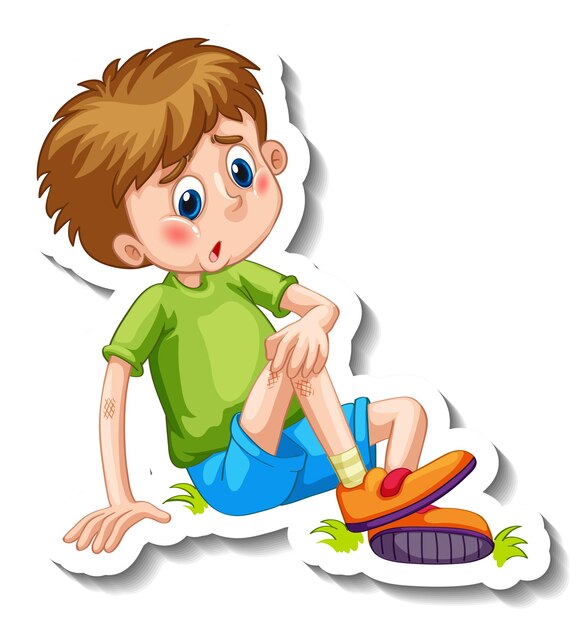 Plantilla de etiqueta con un personaje de dibujos animados de niño aislado